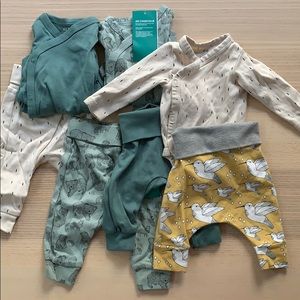 H&M snap front onesies and harem pant set 1-2M